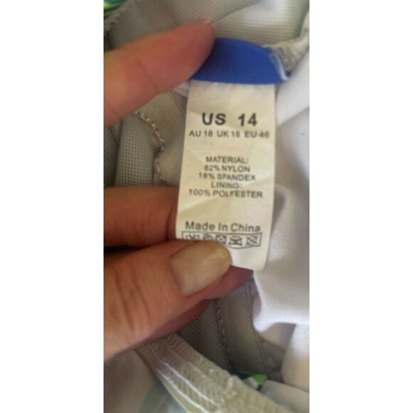 Hilor Womans 14 Tropical One Piece Tummy Control Swimsuit One Shoulder Ruffle - Picture 7 of 7